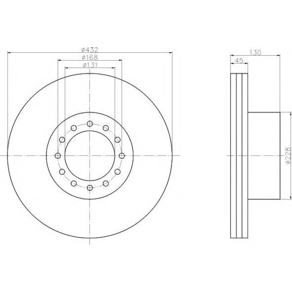 Disc frana fata MAN TGA 00 -, F2000 95 -, Tgx 07 -,  81508030040 DEPEHR