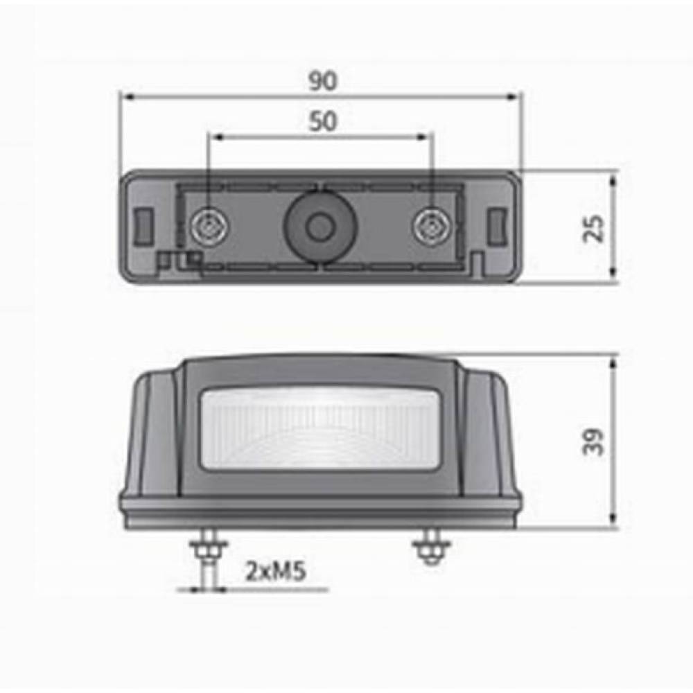 Lampa numar, 90x25, clips, LSP1.48500 Wesem