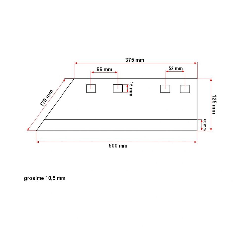 Brazdar plug sormaitat PP3+PP4, cu 4 gauri BC03 UTB