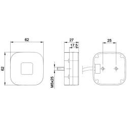 Lampa gabarit 62x62, LED, rosie, 12-36V, FT-027-C Fristom