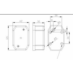 Lampa gabarit 63x42, LED, galbena, suport lateral, FT-001-Z2 Fristom