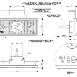 Lampa gabarit 110x41 LD 161 LED, galbena, cu suport Horpol 