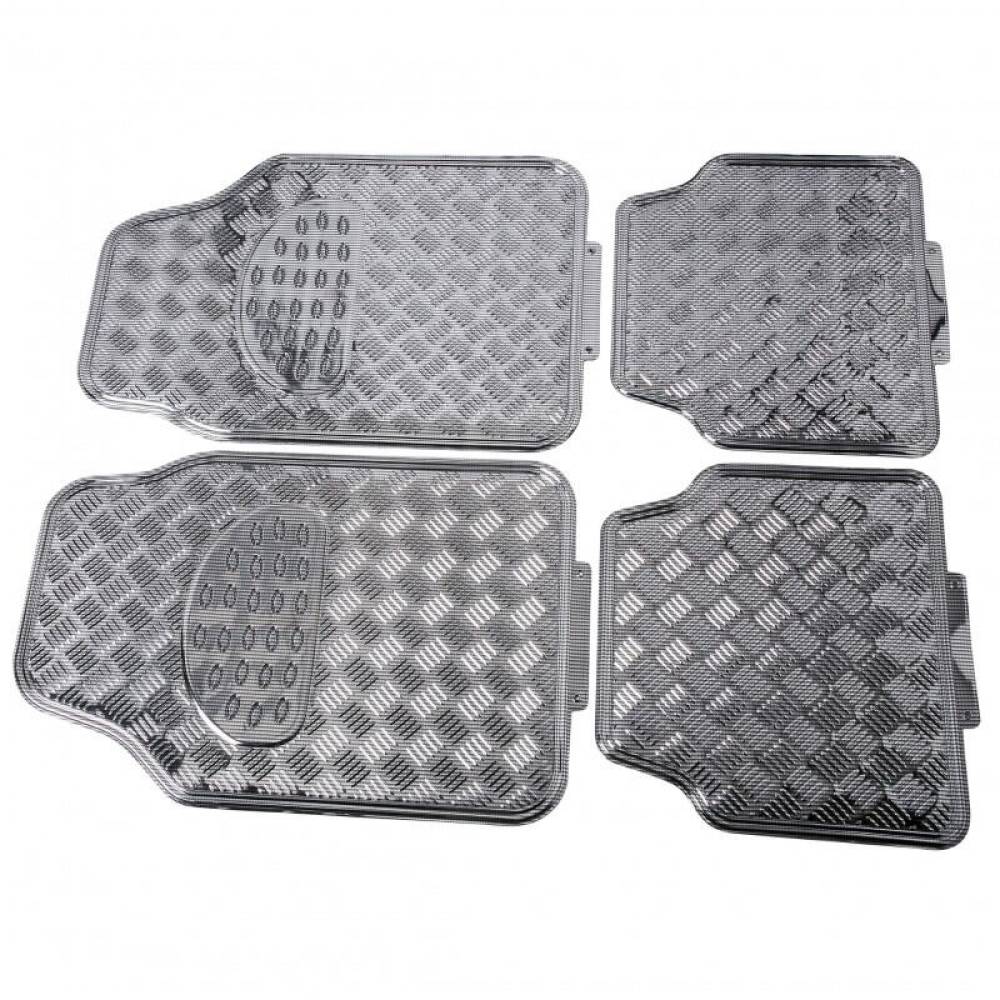 Set 4 covorase universale 65x47, din cauciuc cu aspect aluminiu, carbon, APA4000 Race Sport