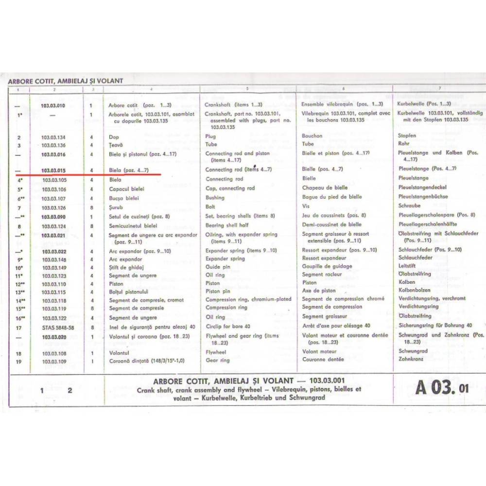 Biela motor      U650   103.03.015      ASpeed- s91/ UTB