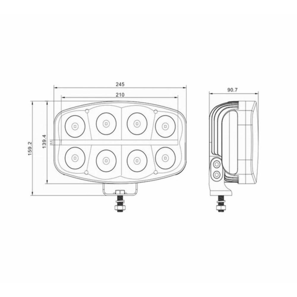 Proiector 245x159 Tir faza lunga cu pozitie LED L3412 TruckLed