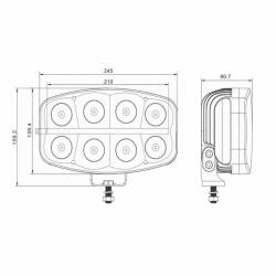 Proiector 245x159 Tir faza lunga cu pozitie LED L3412 TruckLed