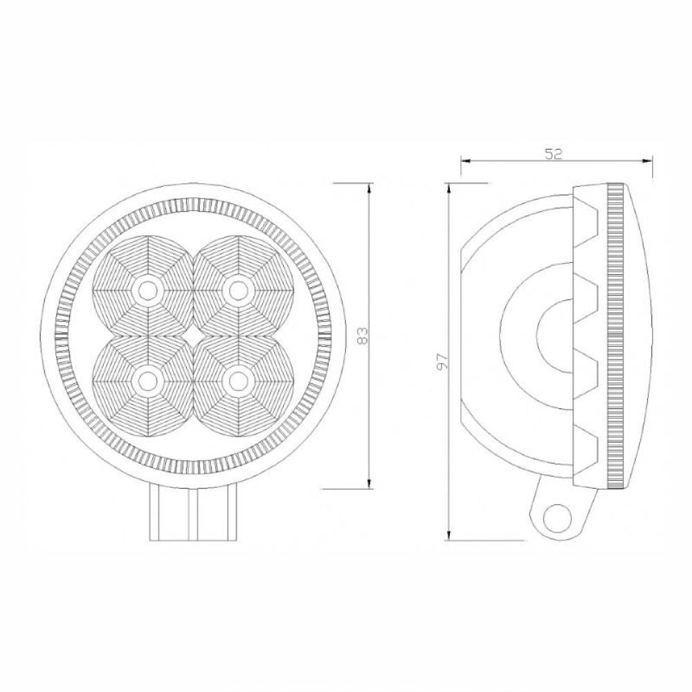 Proiector lucru fi 82, LED, 12-24V, 14W, 700lm, flood, L0094F-1 Proiector lucru fi 82, LED, 12-24V, 14W, 700lm, flood, L0094F-1