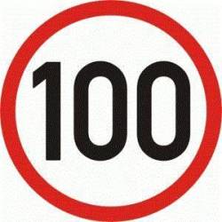 Autocolant reflectorizant fi 12cm limita viteza 100km/h 