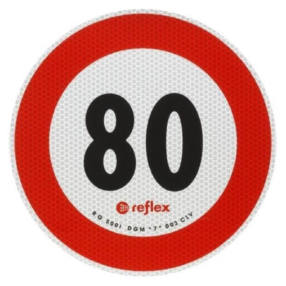 Autocolant reflectorizant fi 20cm limita viteza 80km/h, premum, 5080M Reflex