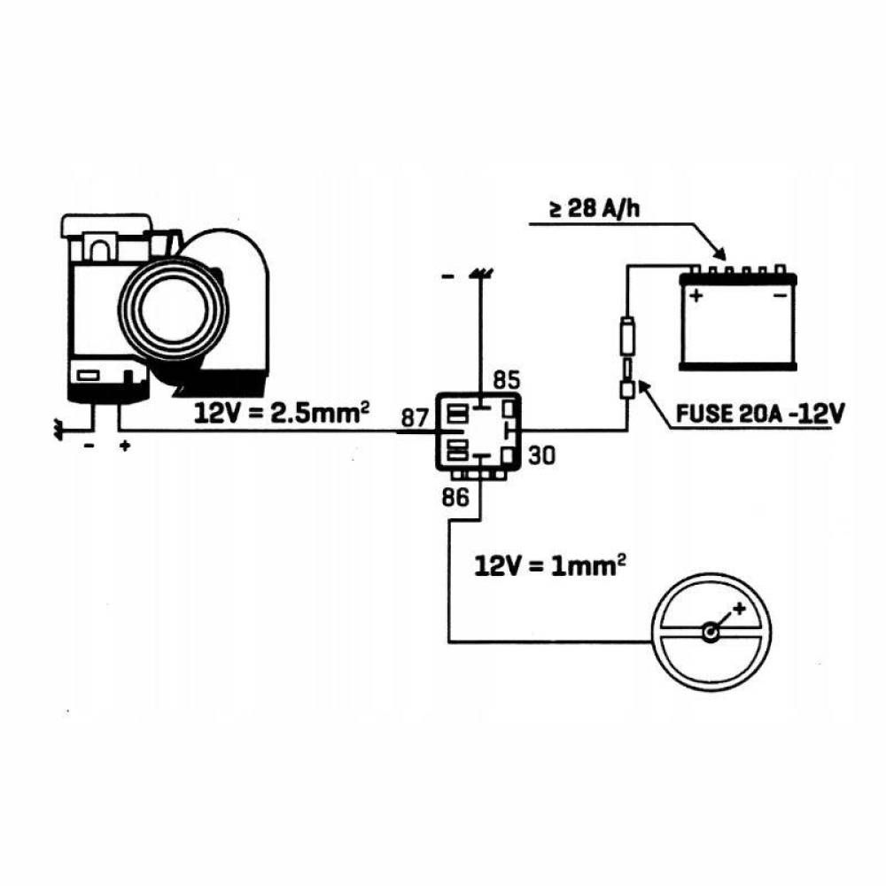 Claxon 12V, tip melc, cu compresor, 139dB, rosu, 58103 Carmotion