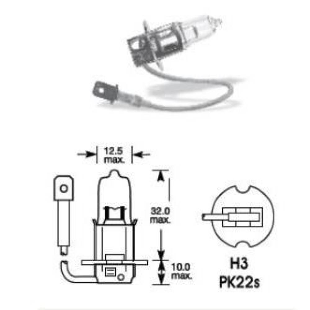 Bec H3 12V/55W L01658 Trifa