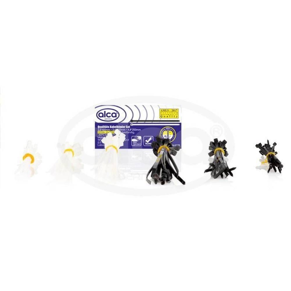 Set 120 coliere plastic, 6x20 bucati, alb si negru, 630.03 Alca