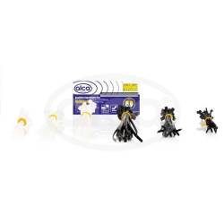 Set 120 coliere plastic, 6x20 bucati, alb si negru, 630.03 Alca