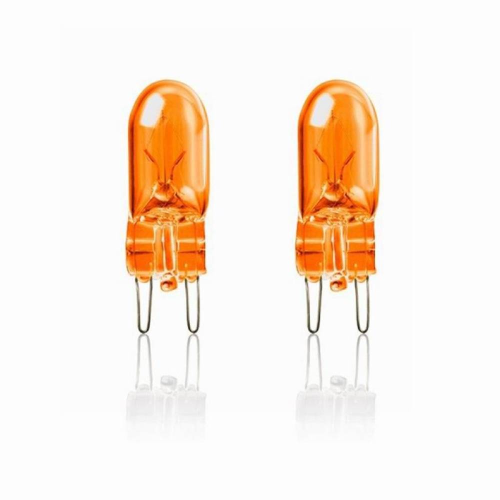 Set 2 becuri soclu sticla fara dulie 12V 3W W3W -T10 galben 2026 Vecta