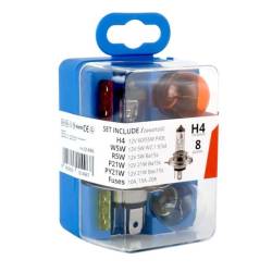 Caseta becuri H4 12V P43, 8 bucati, 01496 Amio