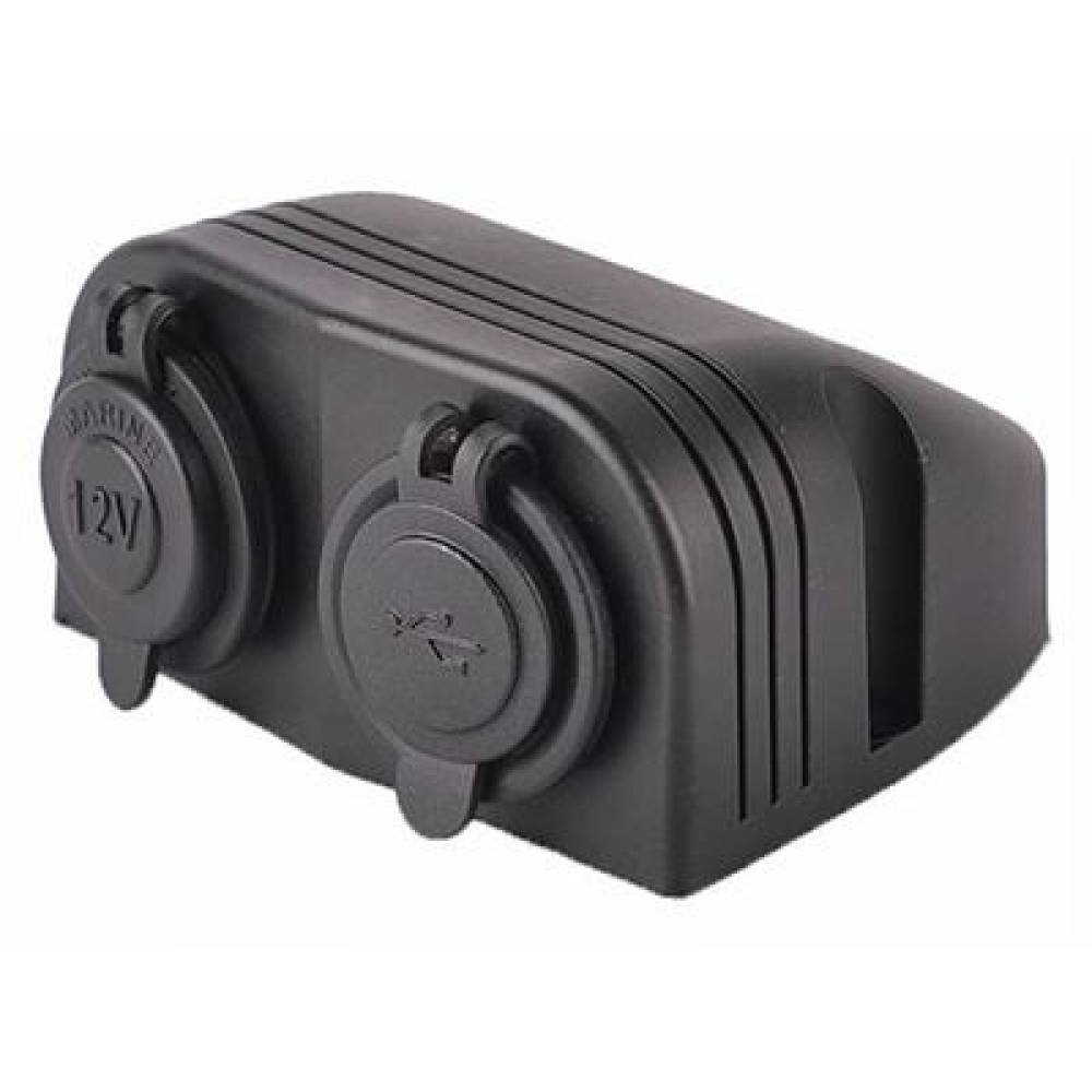 Priza bricheta cu 2 USB, 1A+2.1A, cu capace 12/24V Cyrus 42561 CarCo 