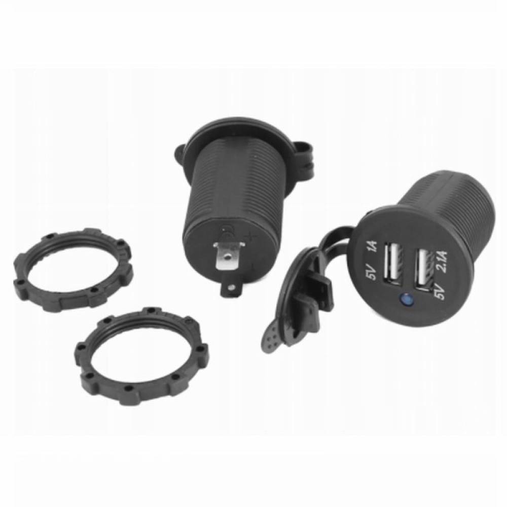 Priza bricheta cu 2 USB, 1A+2.1A, cu capace 12/24V Cyrus 42561 CarCo 