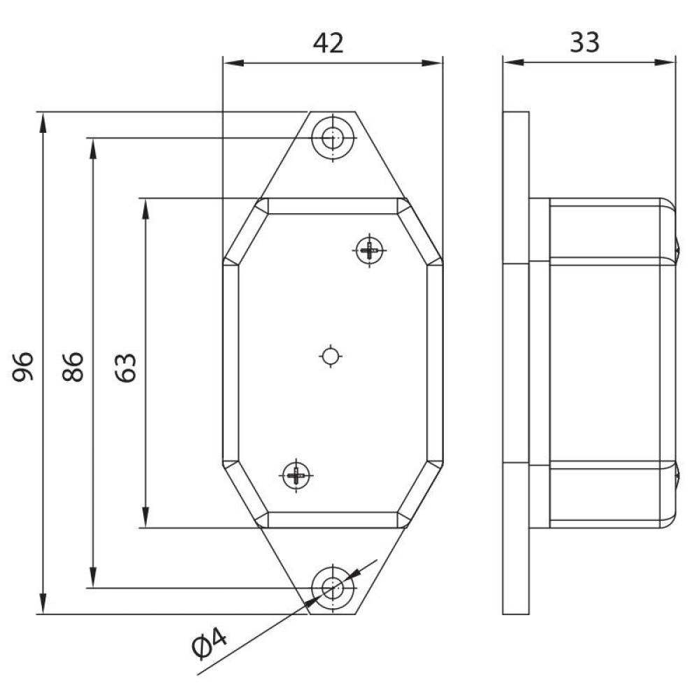 Lampa gabarit 63x42, LED, rosie, cu suport 2 urechi, FT-001-C3 Fristom