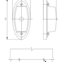 Lampa gabarit 105x46, bec, rosie, 12-24V, G02 A11 Gmak
