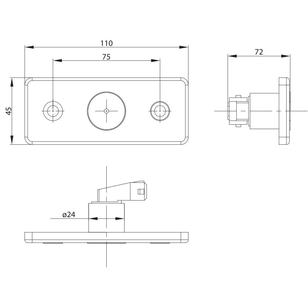 Lampa gabarit 110x45, LED, alba, 12-36V, MD-013-B Fristom Lampa gabarit 110x45, LED, alba, 12-36V, MD-013-B Fristom