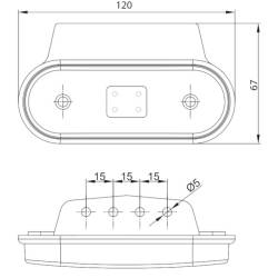 Lampa gabarit 118x46, LED, rosie, cu suport, 12-36V, FT-020-C+K Fristom 