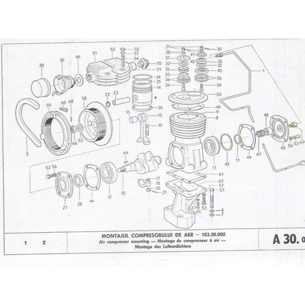 Conducta ungere compresor aer cu piulita de fixare U650/ UTB103.30.010 AZ74