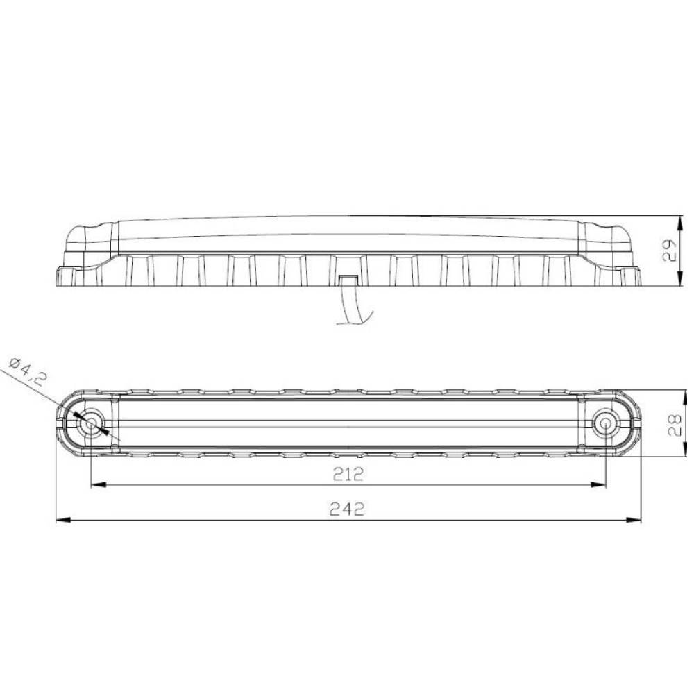 Lampa gabarit 236x22, LED, tip Neon, rosie, 12-36V, FT-029-C Fristom  