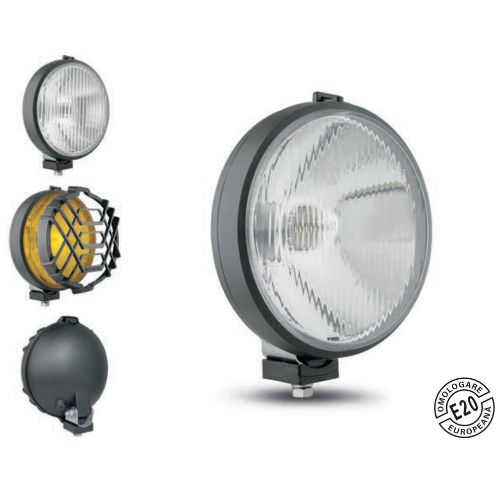 Set Proiectoare fi160, faza lunga, cu grila, sticla galbena HO1.06916 Wesem 