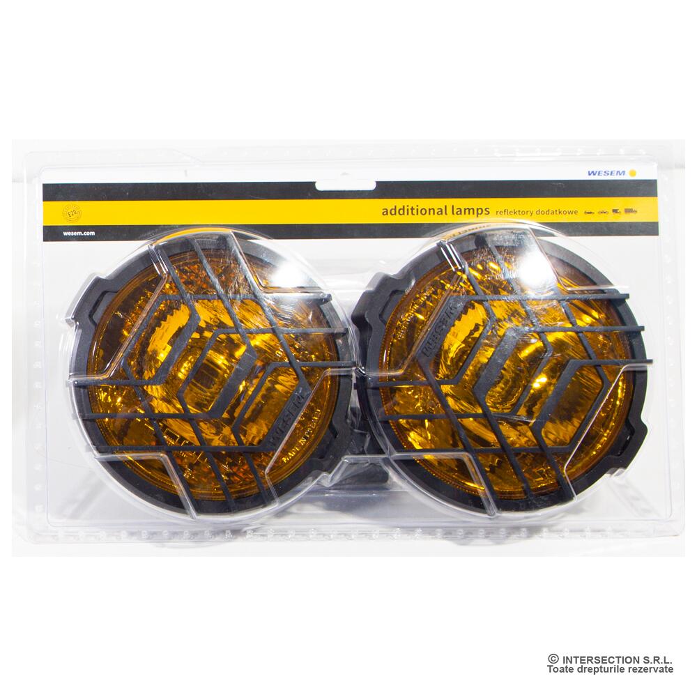 Set Proiectoare fi160, faza lunga, cu grila, sticla galbena HO1.06916 Wesem 