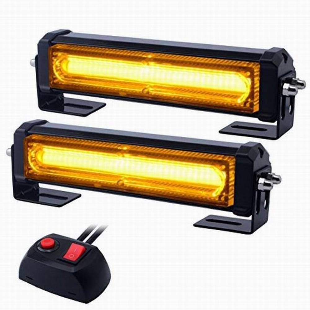 Lampa stroboscopica LED COB galbena cu intrerupator 2 bucati/set 315-1T2C
