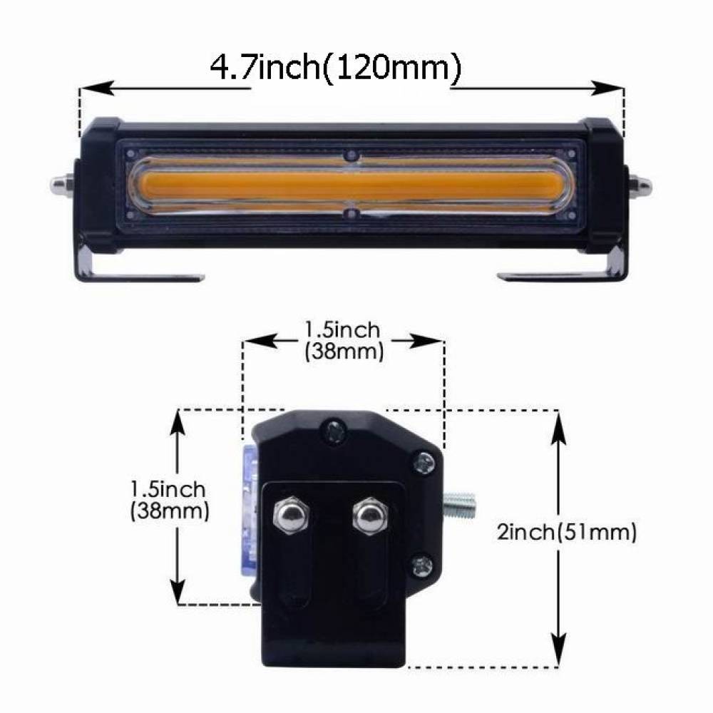 Lampa stroboscopica LED COB galbena cu intrerupator 2 bucati/set 315-1T2C