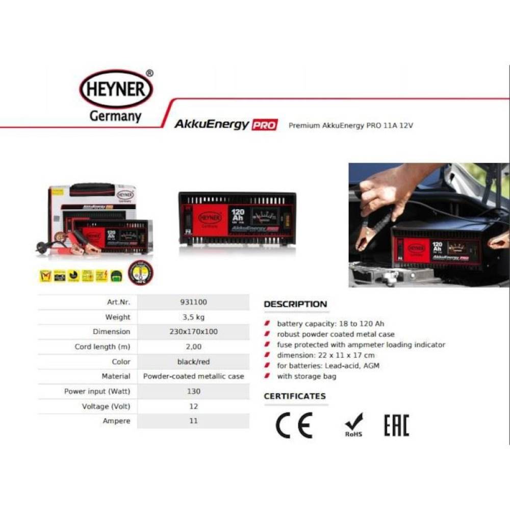 Redresor acumulator 11A 12V 18-120Ah AkkuEnergy 931.10 Heyner Redresor acumulator 11A 12V 18-120Ah AkkuEnergy 931.10 Heyner