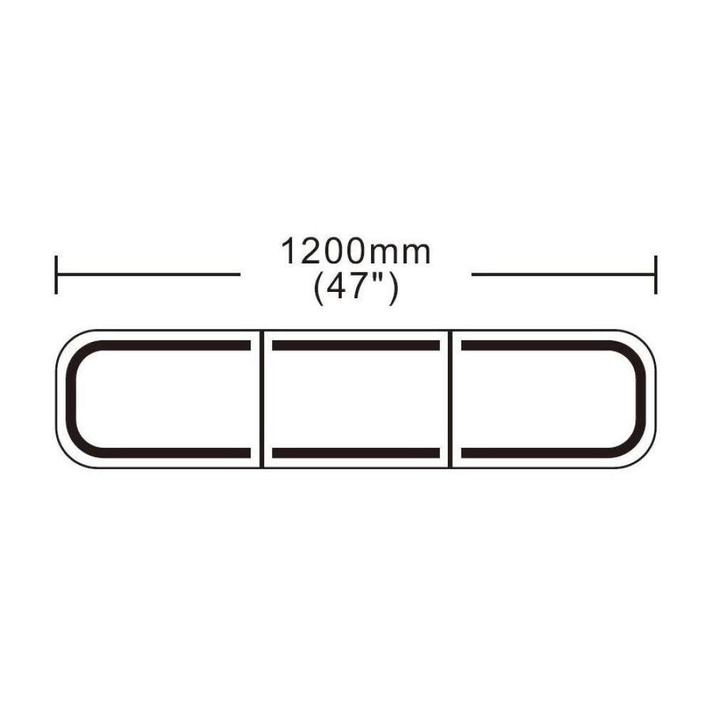 Girofar rampa transversal Led, 120x20cm, 12-24V, albastru, Roof bar TB2 BLK0068