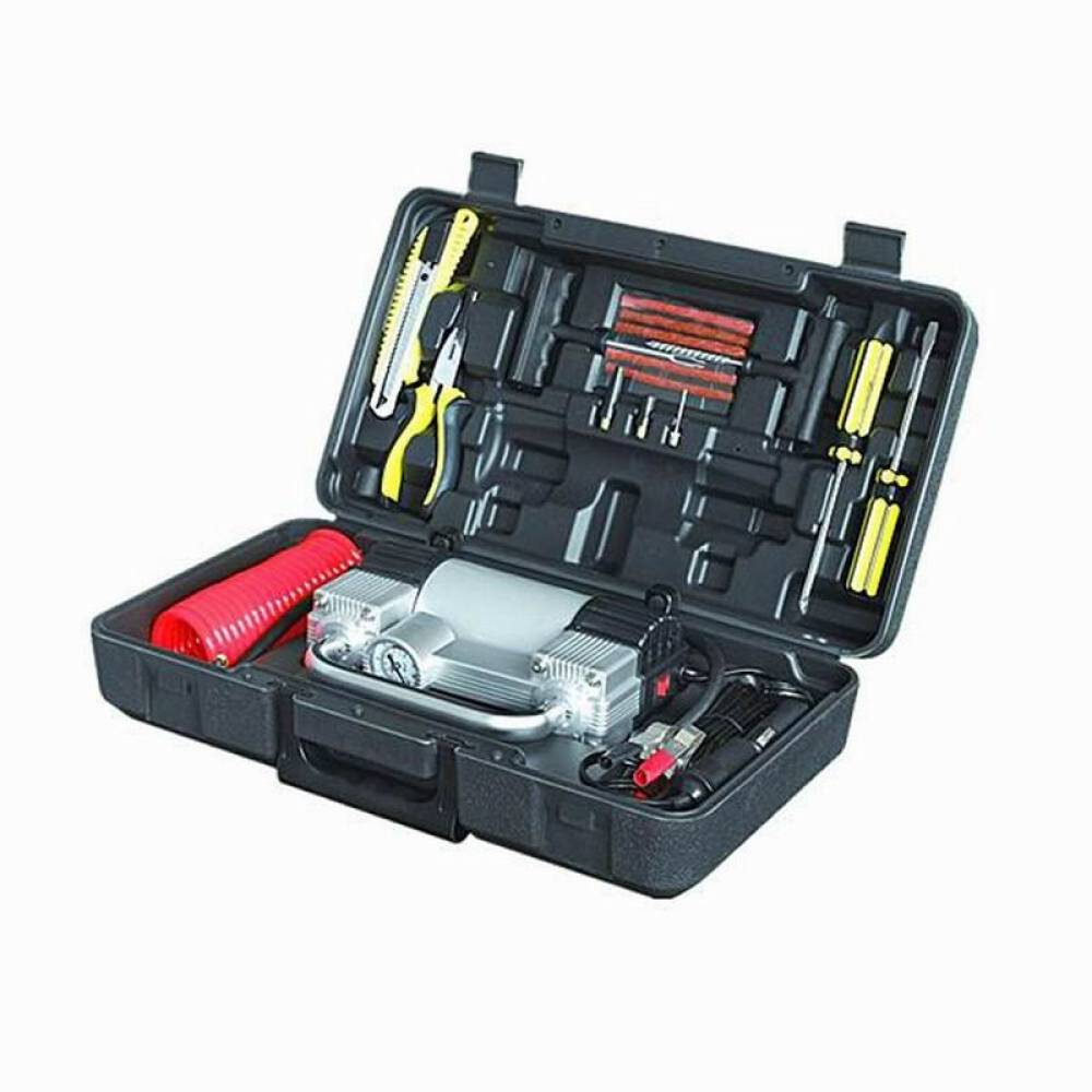 Compresor aer cu kit reparatie anvelope, 12V 10bar, 150psi, piston dublu, CPA700 PNI