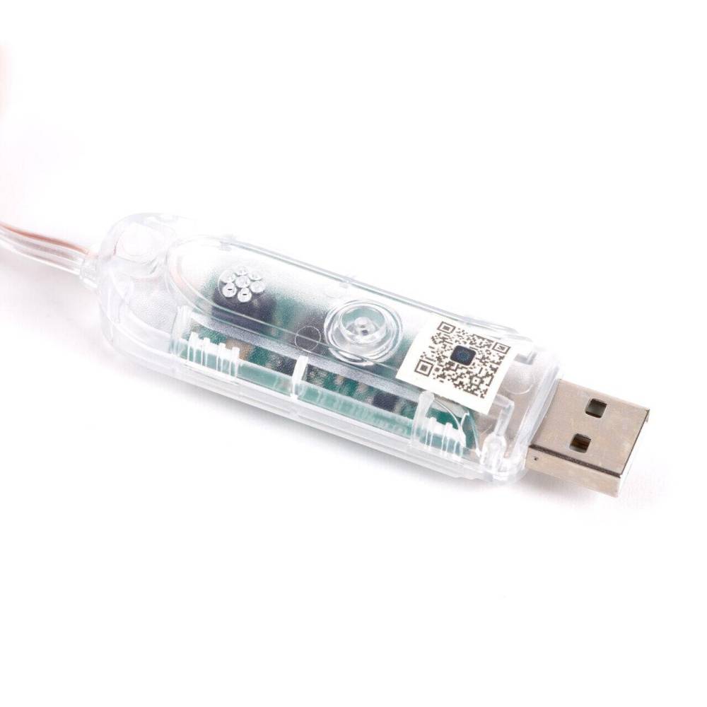 Ghirlanda luminoasa inteligentă, instalatie de craciun 10m, 66 leduri RGB-IC, smart, Bluetooth si telecomanda, cu USB Fairy Lights Rainbow 58382B-12m