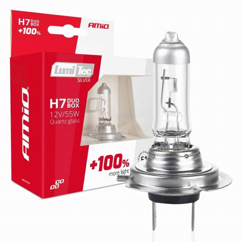 Set 2 becuri H7, 12V/55W, extra 100%, Duo LumiTec Silver 01403 Amio