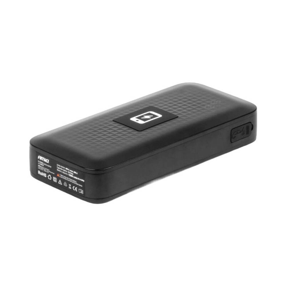 Starter auto multifunctional portabil, baterie externa, 12V 12Ah 800A, lanterna LED 5 moduri si afisaj LCD, pornire motor si incarcare wireless dispozitive electronice 10W cu USB 2.4A, 04055 Amio