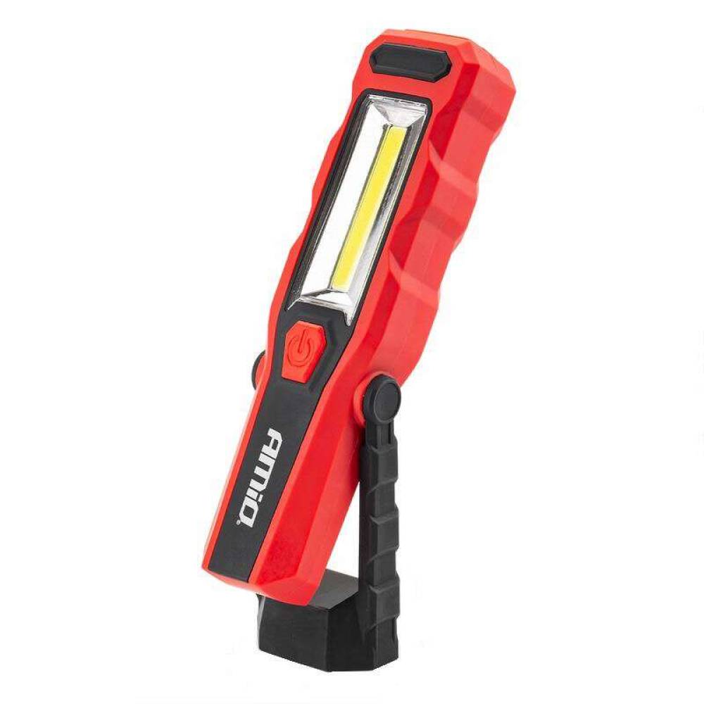 Lanterna lucru LED 3W cu 1W cu magnet si carlig, 1800ah, reincarcabila 12/220V, 02171 Amio