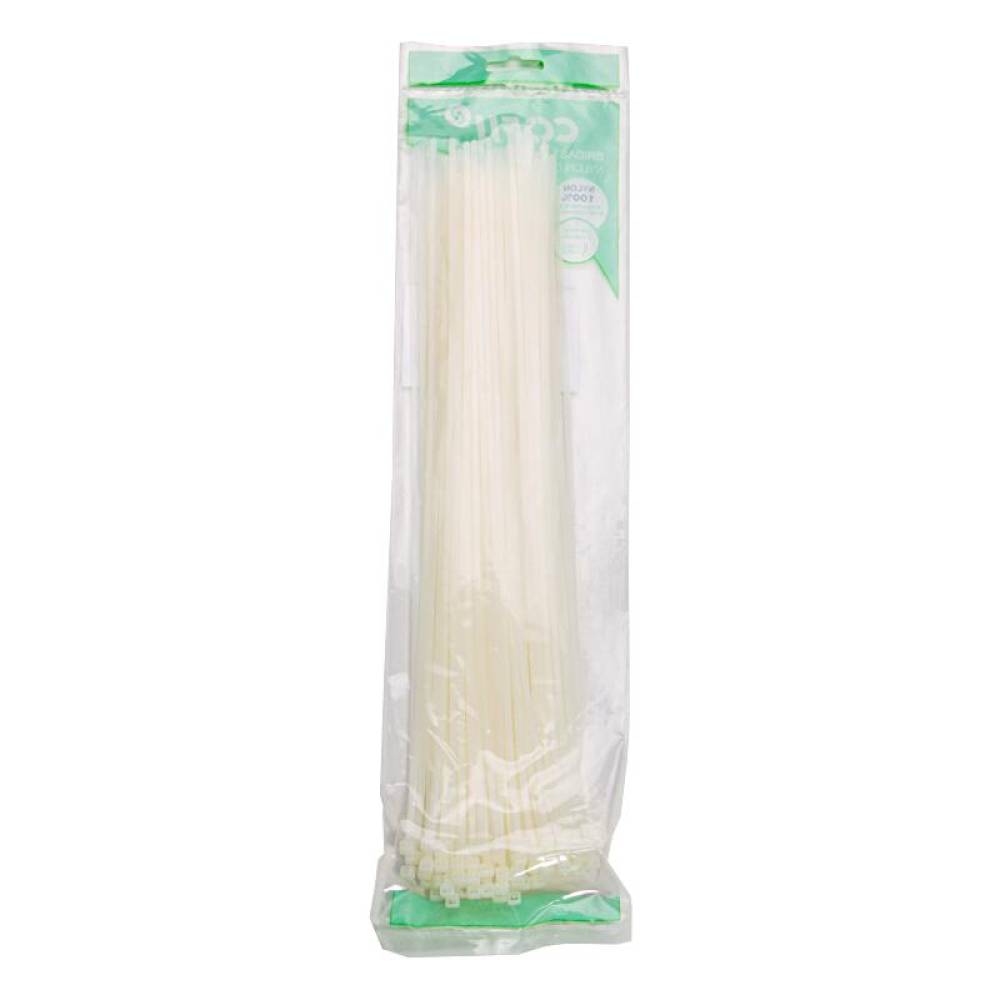Set 100 coliere plastic 370x3.6mm, albe, 300017B Cofil