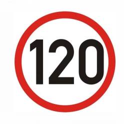 Autocolant reflectorizant fi 12cm limita viteza 120km/h 