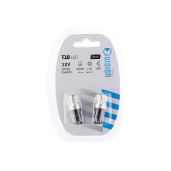 Set 2 becuri T10, cu 10 LED-uri SMD 3030, 12V, W5W, 110lm, Canbus, Carmotion Vision 58260