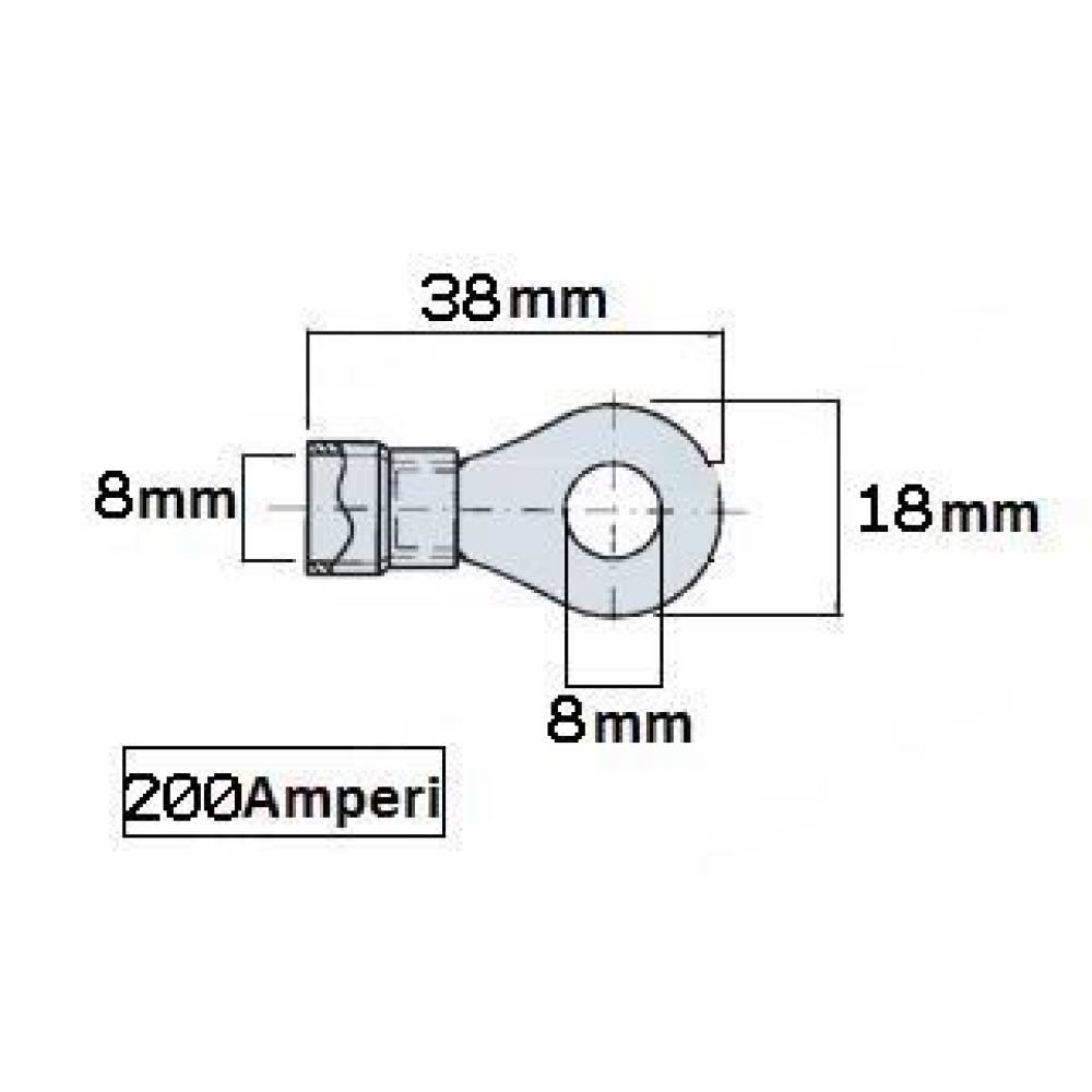 Papuc electric cupru fi8, ochi lat 3cm, 50A, AKC1054