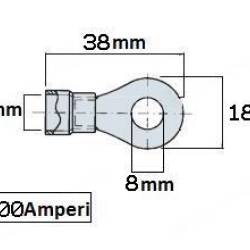 Papuc electric cupru fi8, ochi lat 3cm, 50A, AKC1054