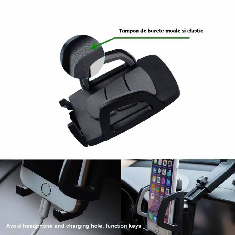 Suport telefon cu ventuza, picior telescopic, KURT 42860 CarCo