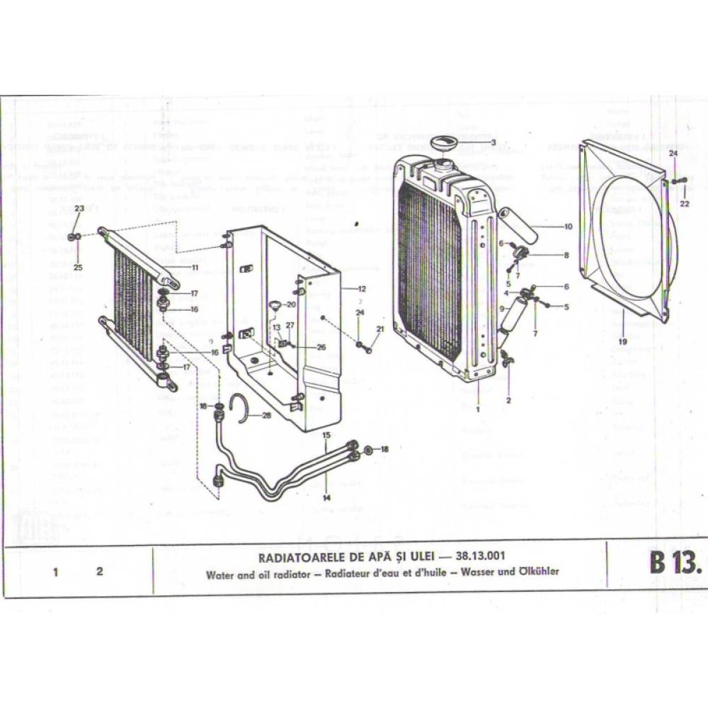 Difuzor aer radiator, 60,5x53, aparatoare ventilator, U650 UTB 38.13.011, AP19
