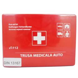 Trusa sanitara auto, moto, dimensiuni mini, 5 ani, rosie, DIN13167