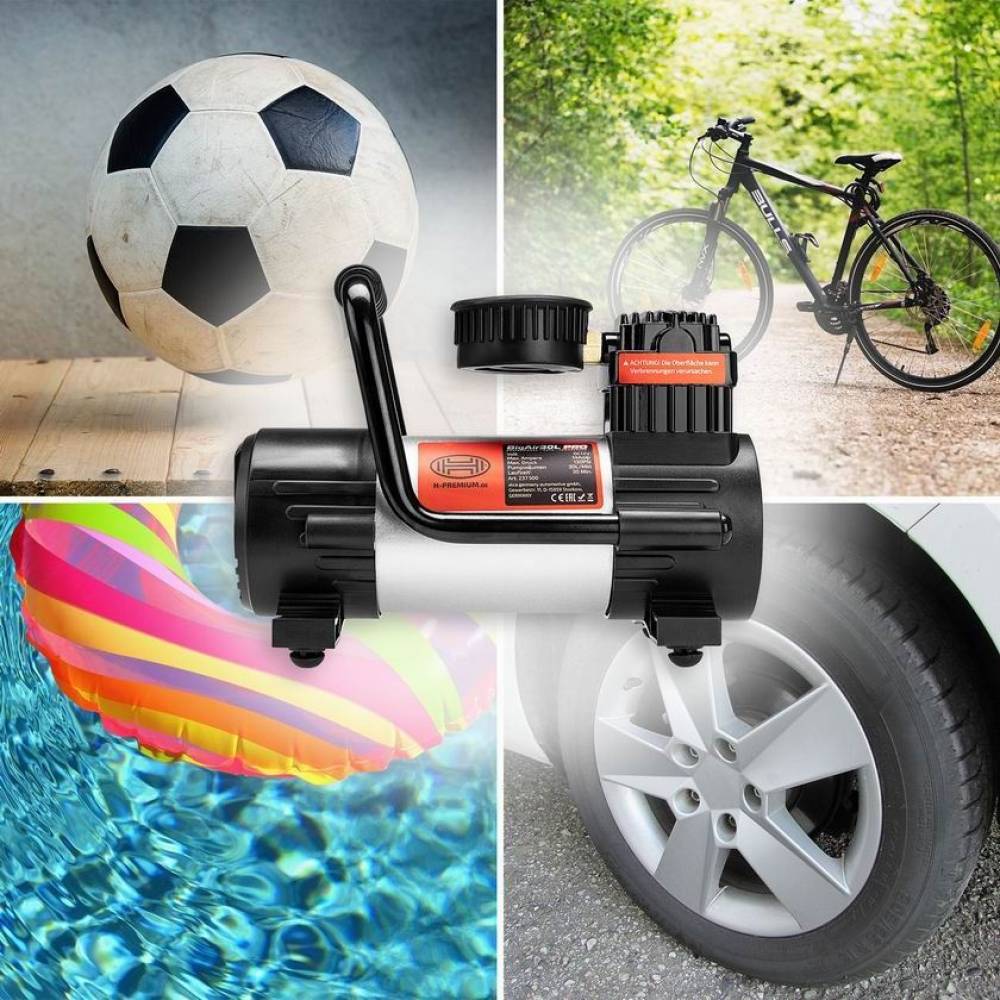 Compresor aer 12V, 9bar Bigair 30L, cu lanterna 237.50 Heyner Compresor aer 12V, 9bar Bigair 30L, cu lanterna 237.50 Heyner