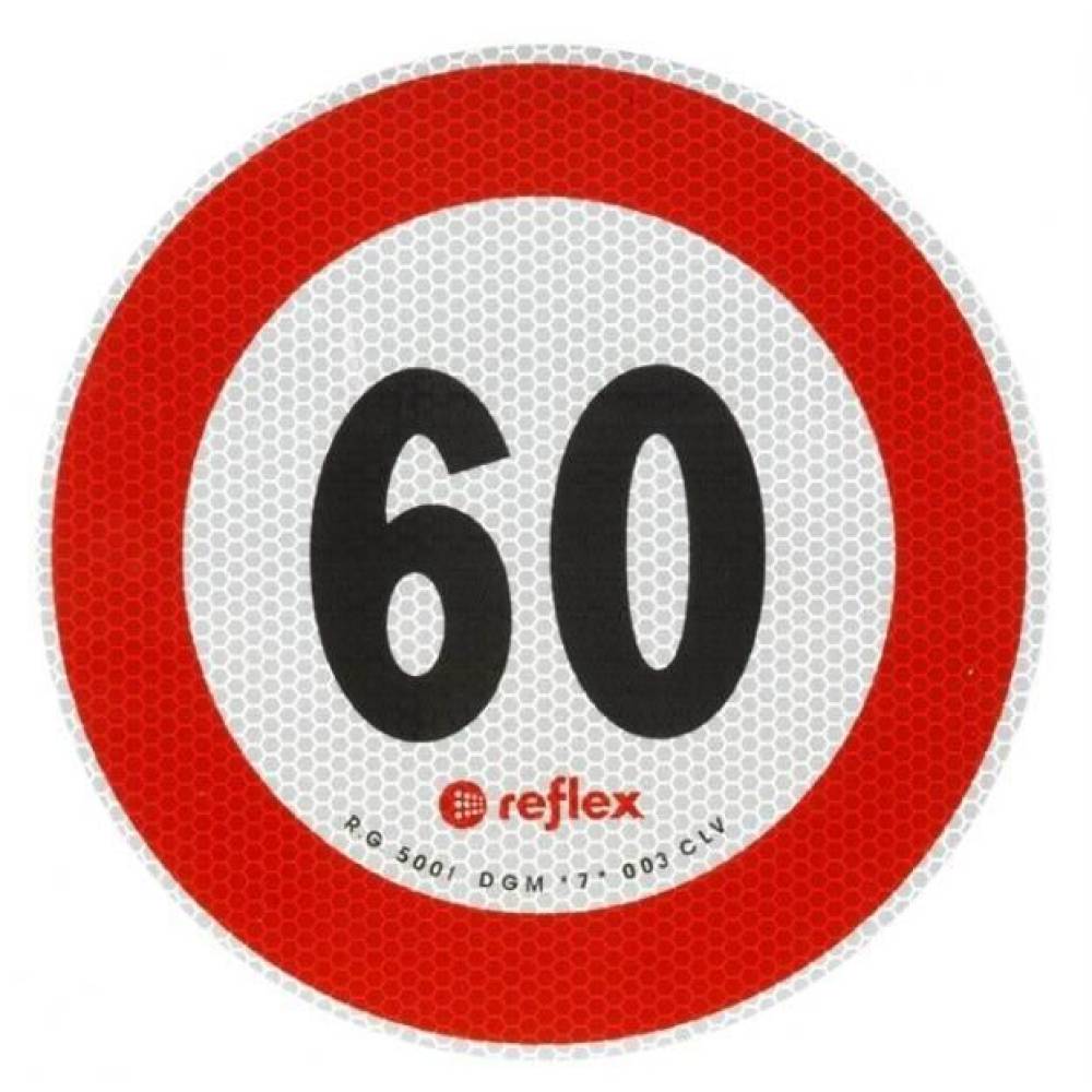 Autocolant reflectorizant fi 20cm limita viteza 60km/h, premium, 5060M Reflex