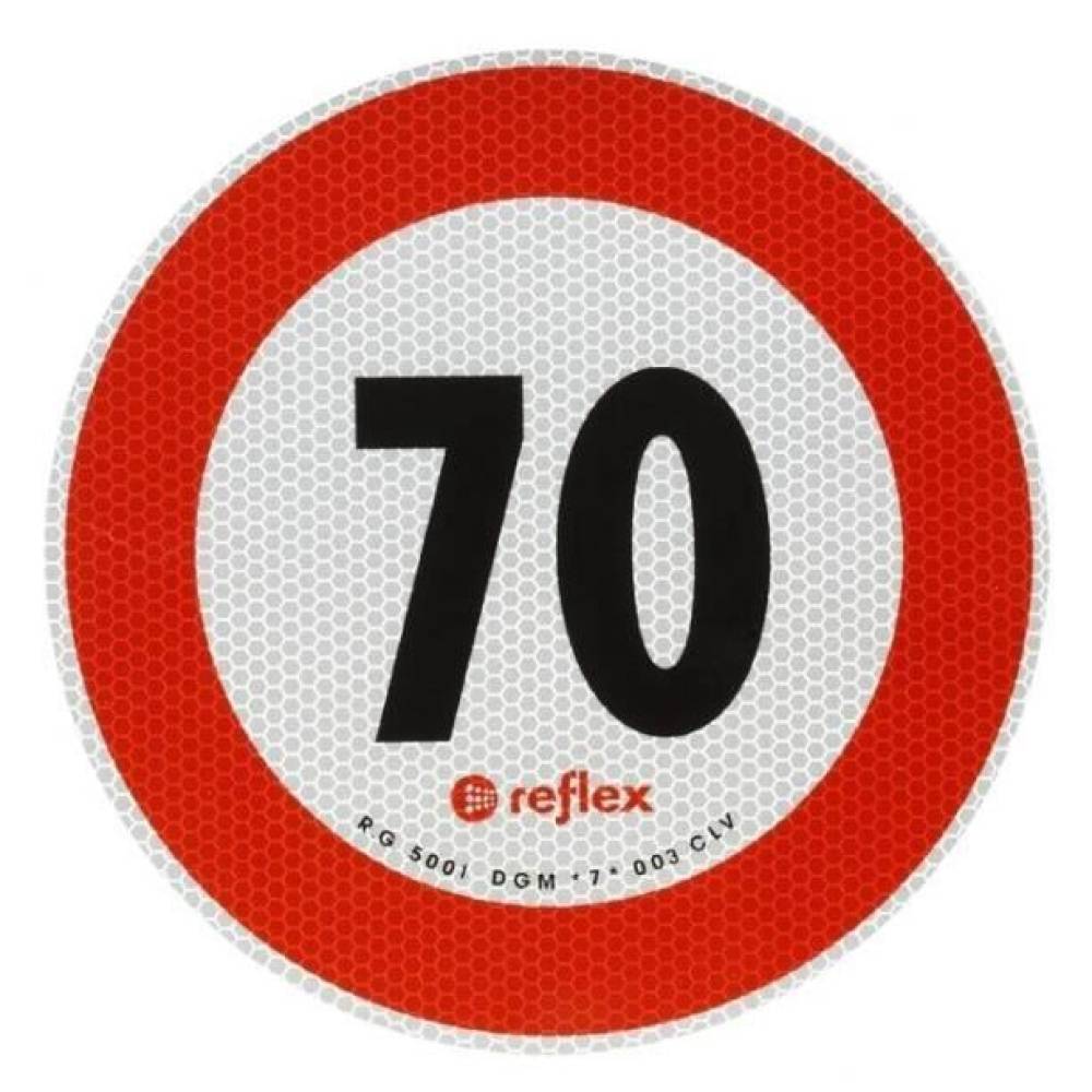 Autocolant reflectorizant fi 20cm limita viteza 70km/h, premium, 5070M Reflex