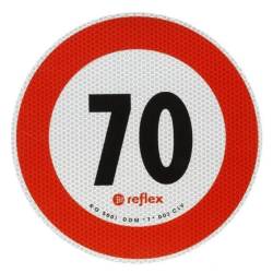 Autocolant reflectorizant fi 20cm limita viteza 70km/h, premium, 5070M Reflex